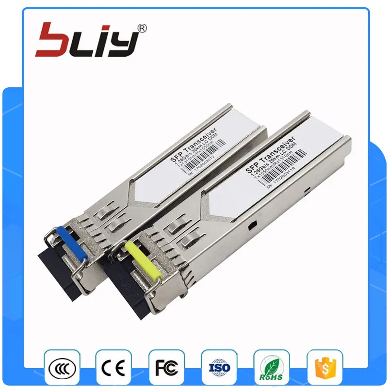 

5 pairs/pack single fiber 20km LC connector optical tranceiver hot pluggable sfp module for Cisco/HP/Mikrotik switch Compatible