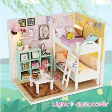 Игрушки для девочек DIY деревянный розовый домик для девочек Miniaturas с мебели DIY миниатюрный домик кукольный домик для девочек Подарки на день рождения M013 M026