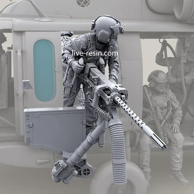 Tripulação e Arma Conjunto sem Pintura e sem Montagem Resina Modelo Kit Soldados Helicóptero um Frete Grátis 1 - 35 32 1 35 resina modelo kit soldados helicóptero