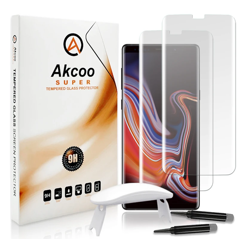 Скидка Akcoo Note 9 жидкий Полный Клей Стекло протектор с USB УФ лампа для samsung Galaxy S8 S9 Plus note 8 полное покрытие S8 прозрачное стекло