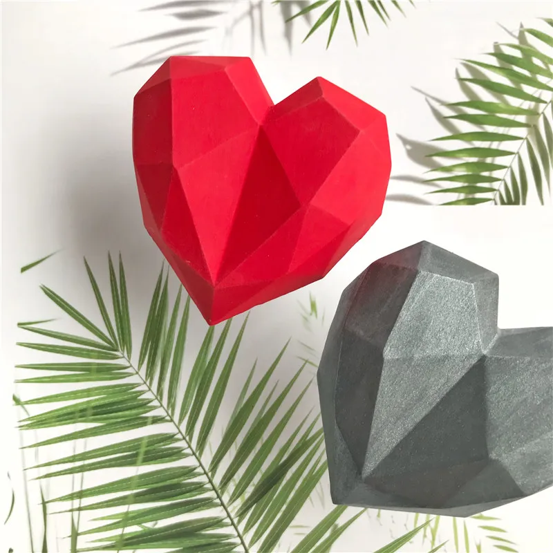 

3D Diamond Love Heart Shape Silicone Molds Dessert Moulds Food Grade Handmade Soap Mold