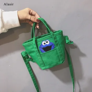 

Alasir Mini Cartoon Embroidered Canvas Shoulder Bag Lady Handbag And Coin Purse Canvas Crossbody Small Bags For Women