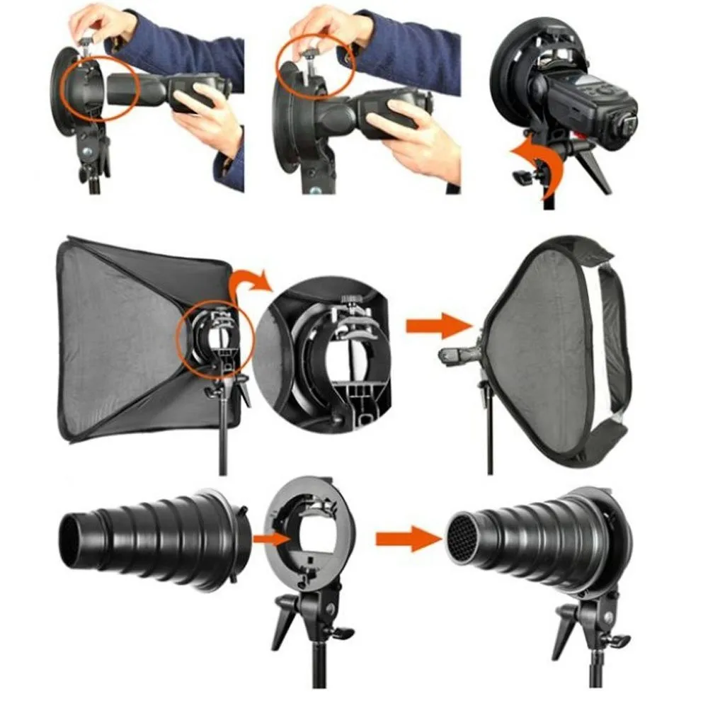 PRO Godox s-образный кронштейн Bowens S держатель для вспышки Speedlite Snoot софтбокс красота блюдо отражатель фото зонтик соты