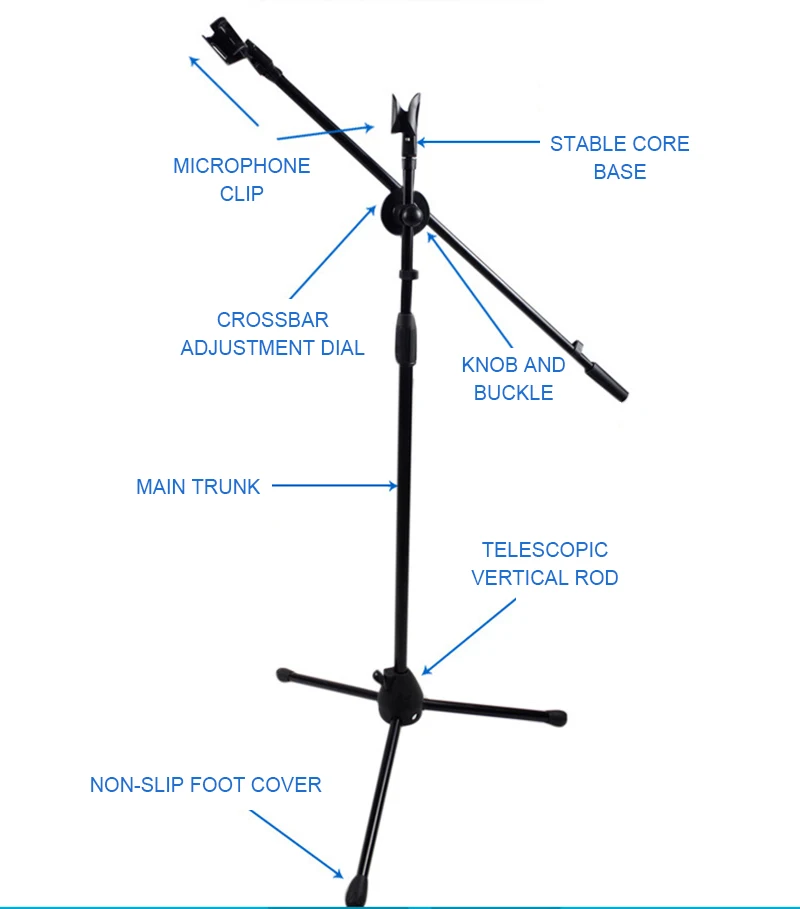 Профессиональная Поворотная стрела напольная стойка держатель микрофона Регулируемая подставка для микрофона металлический штатив для сцены