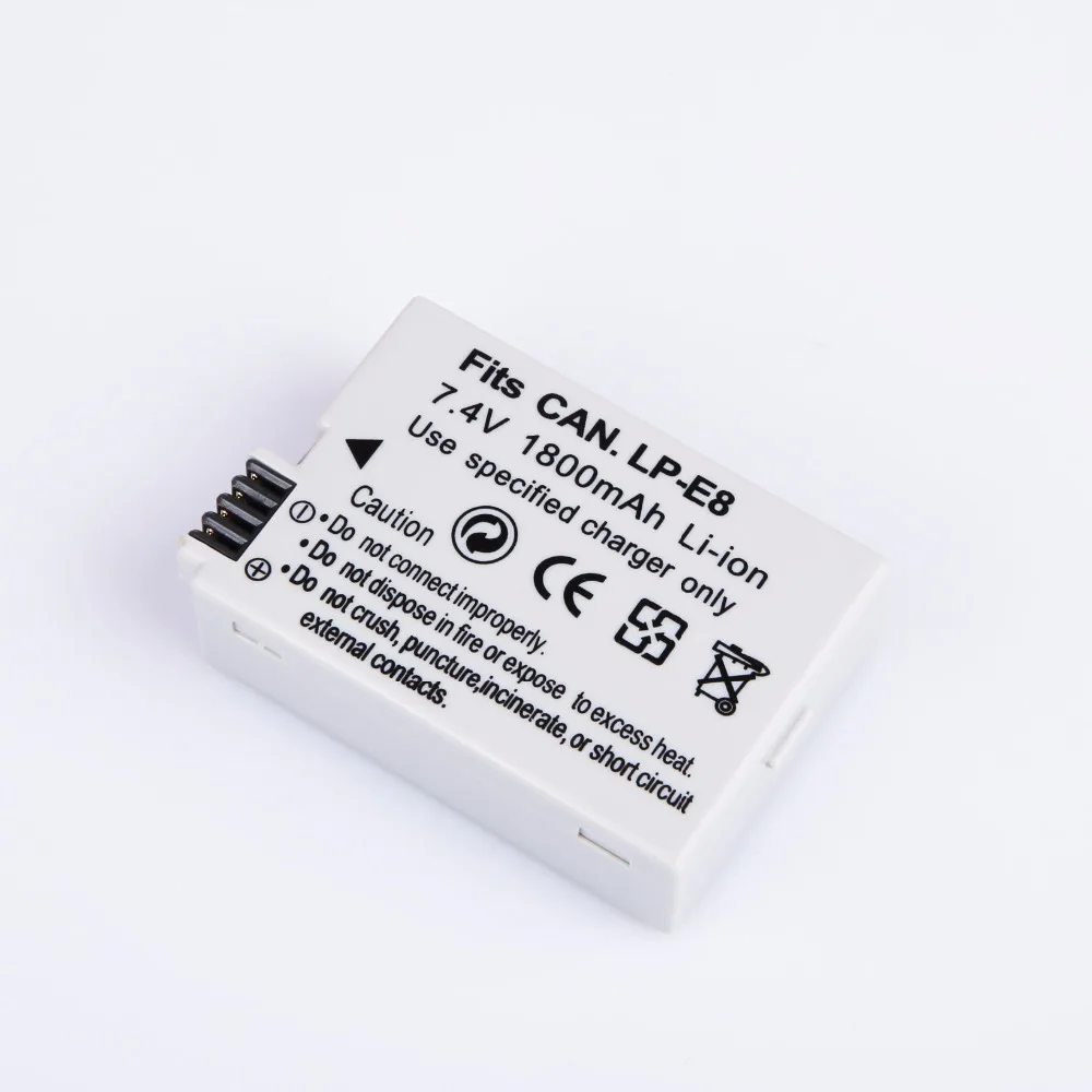 

1800mAh LP-E8 LP E8 LPE8 Camera Rechargeable Battery Batteries For Canon EOS 550D 600D 650D 700D Rebel T2i EOS Kiss X4 X5 X6i X7