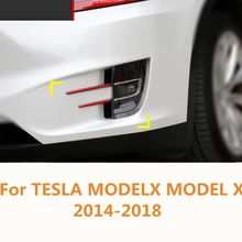 Для TESLA MODELX модель X- 2 шт хром ABS передняя противотуманная фара рамка цветная полоса украшение крышка отделка наружное украшение