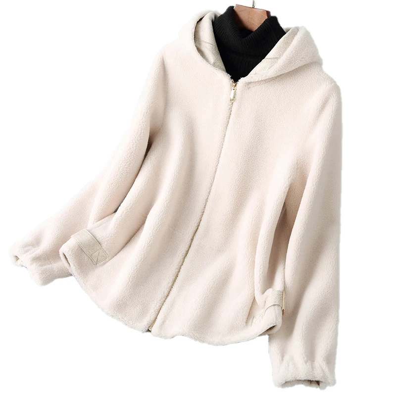 

2019 Autumn Winter Real Composite Lamb Fur Coat with Faux Suede Leather Liner Women Genuine Shearling Wool Fur Coat/Jacket A115