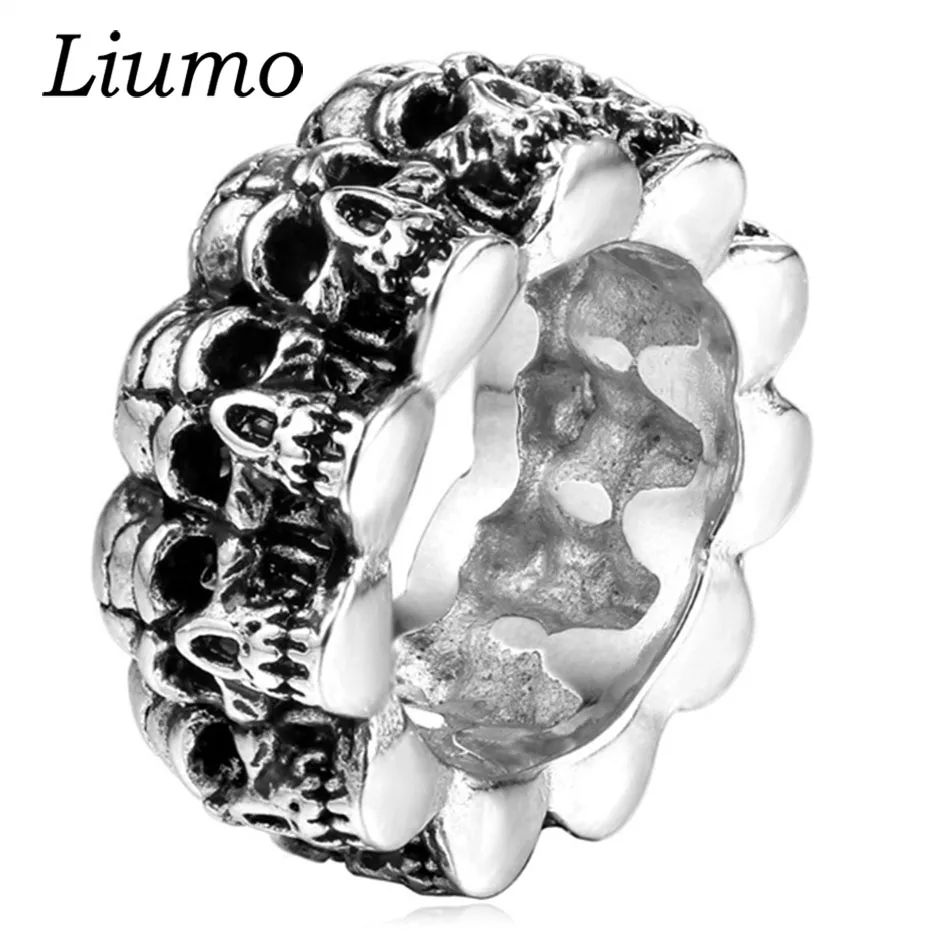 

Liumo Vintage Punk Style Domineering Skull Men Alloy Jewelry Biker Ring Lr891