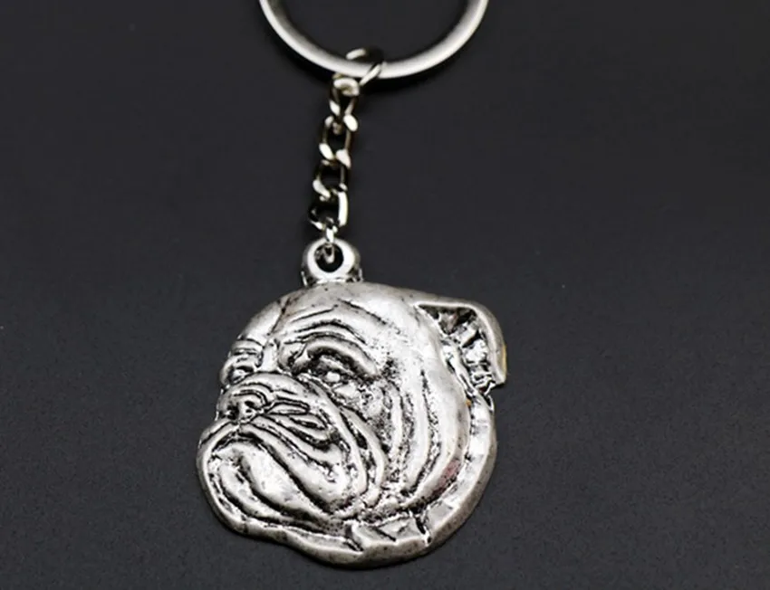 

G.SKY New Fashion English Bulldog Keychain Jewelry Popular Bulldog Key Chain Key Ring