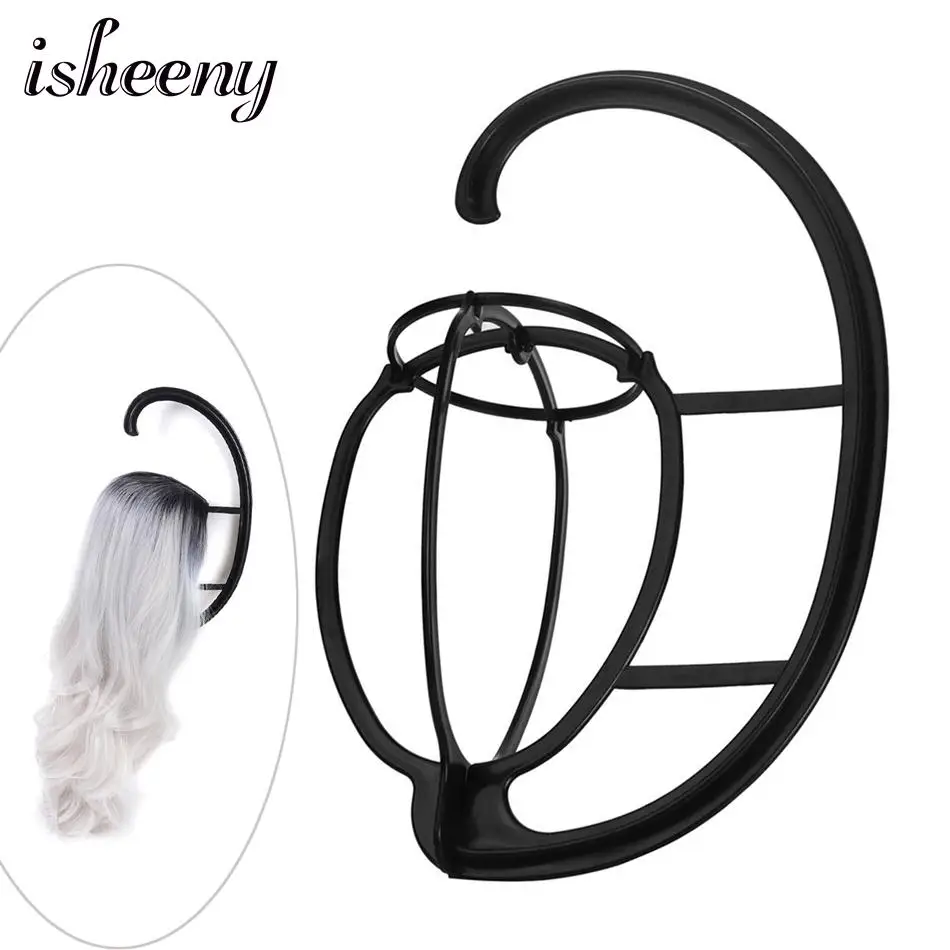 

Professional Hook Hair Wig Stand 1pc Black Plastic Head Hat Cap Holder Plastic Folding Stylish Wig Drying Holder