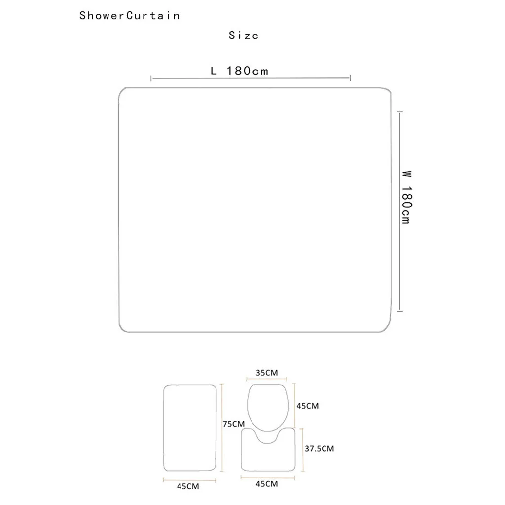 4 шт. Нескользящие Туалет полиэстер крышка коврик набор Ванная комната Душ шторы Mar#28