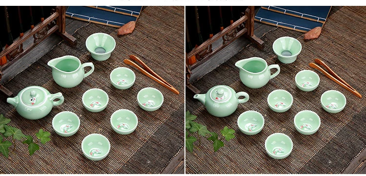 Чайный набор Longquan Celadon, керамический чайник Gaiwan, чайная чашка, китайский чайник кунг-фу, посуда для напитков, подарок для друга