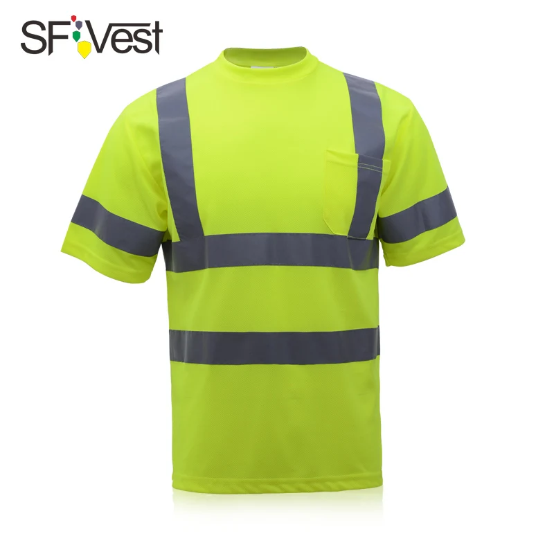 Hi-Viz SAFETY/оранжевая футболка с коротким рукавом, светоотражающая футболка, летняя, сухая, дышащая, hi vis, желтая, Рабочая футболка