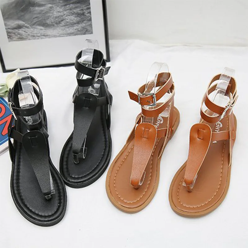 

Woman Punk Leisure Sandals 2019 New Summer Flat Sandals Wedge Women Cute Peep Toe Sandals for Women Beach Bottom Women's Flats