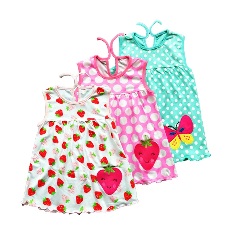 

2018 new summer Retail 100% Cotton fashion cute Baby Dresses Princess Girls Dress for 0-2years TST0001
