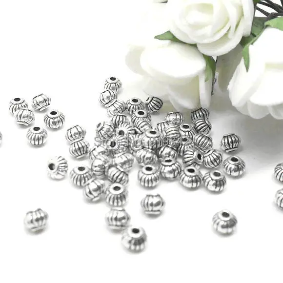 

Free Shipping 300pcs/lot 4mm Antique Silver Tone Lantern Spacer Beads Jewelry Findings J0201