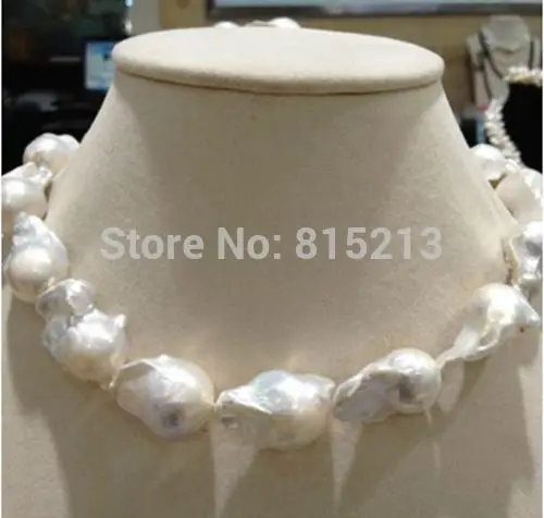 

ddh001413 REALLY HUGE REAL HUGE SOUTH SEA WHITE BAROQUE PEARL NECKLACE