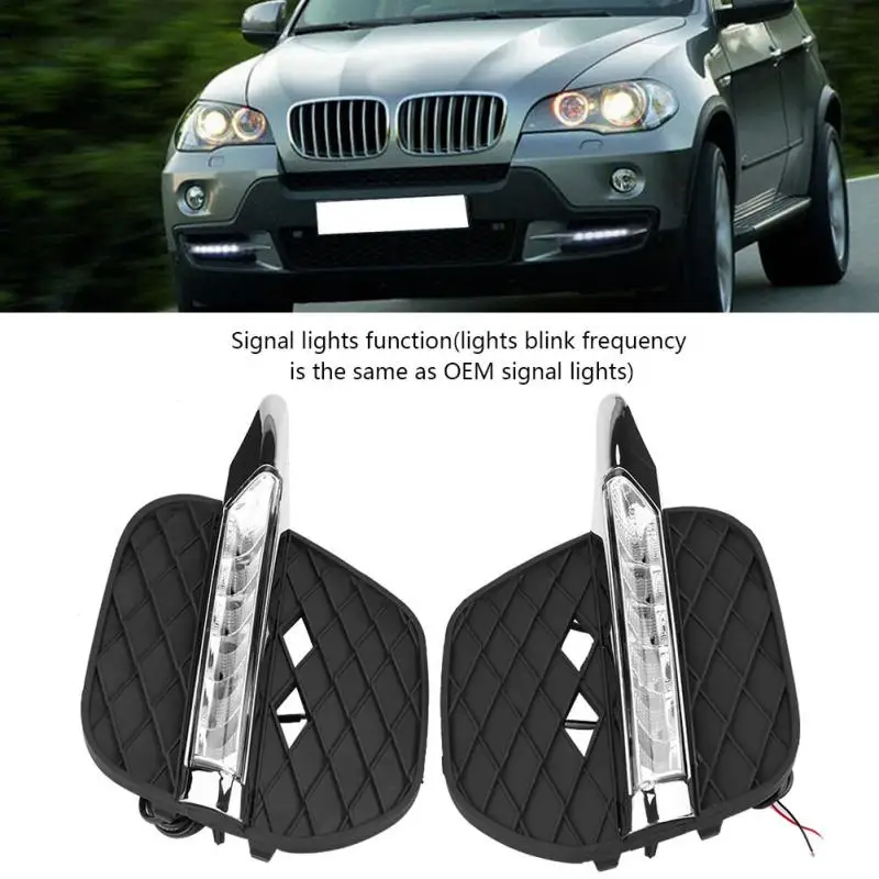

1 Pair Car Left Right Daytime Running Light DRL LED Lights Fog Lamp for BMW X5 (E70) 2011-2013