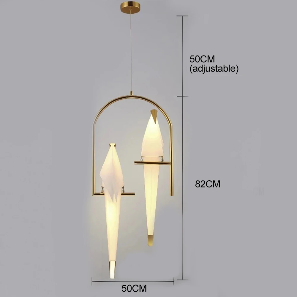 Подвесной светильник в скандинавском стиле, современный креативный светильник с птицей, прикроватная тумбочка для спальни, балкона, ресторана, простой светодиодный светильник с краном - Цвет корпуса: 2 Heads Pendant