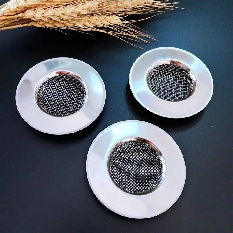 cheap FUNBAKY 1pc Stainless Steel Mesh Sink Strainer Trap Bath Drain Hole Metal Filter Bathtub Wash Basin Sundries