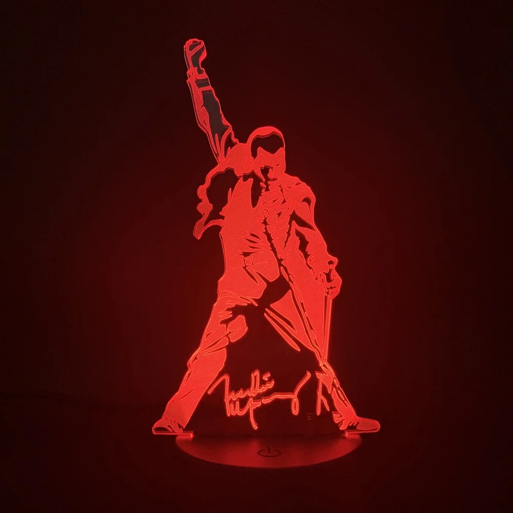 3d лампа Queen Freddie Mercury фигурка светодиодный ночсветильник с сенсорным датчиком
