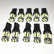 10 pcs W5W T10 10 7020 SMD Carro LEVOU 194 168 Lâmpada Painel Branco Lâmpadas Para Luzes Apuramento Cunha Substituição reverter Instrumento 12 v