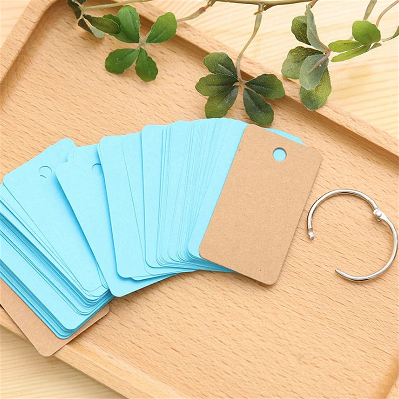 

100 Pages Notepad Word Study Card Portable Memo Pad Loose Leaf Notes DIY Notepad Empty Page Blank Kraft Paper