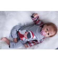 Lifelike Cloth Body Reborn Dolls Baby 22 Inch 55 cm Realistic Newborn Silicone Babies With Magnetic Mouth Kids Best Playmate