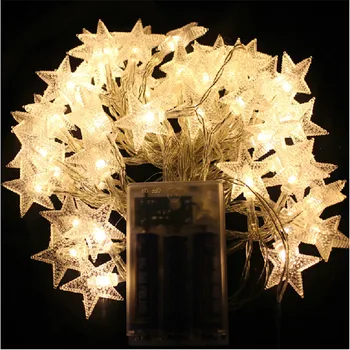 

4M 40LEDs 3AA Battery Powered STAR Shaped Theme LED String Fairy Lights Christmas Holiday Wedding Decoration party Lighting