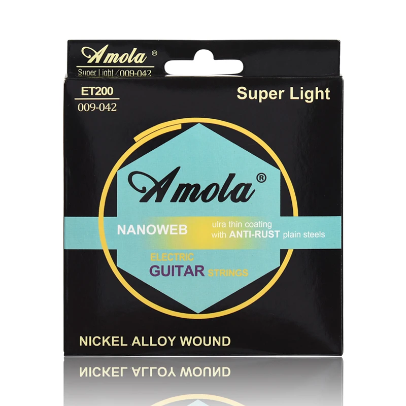 

2sets Amola ET200 009-042 Electric Guitar String Super Light NANOWEB Bright Tone Round Wound Ulra Thin Coating