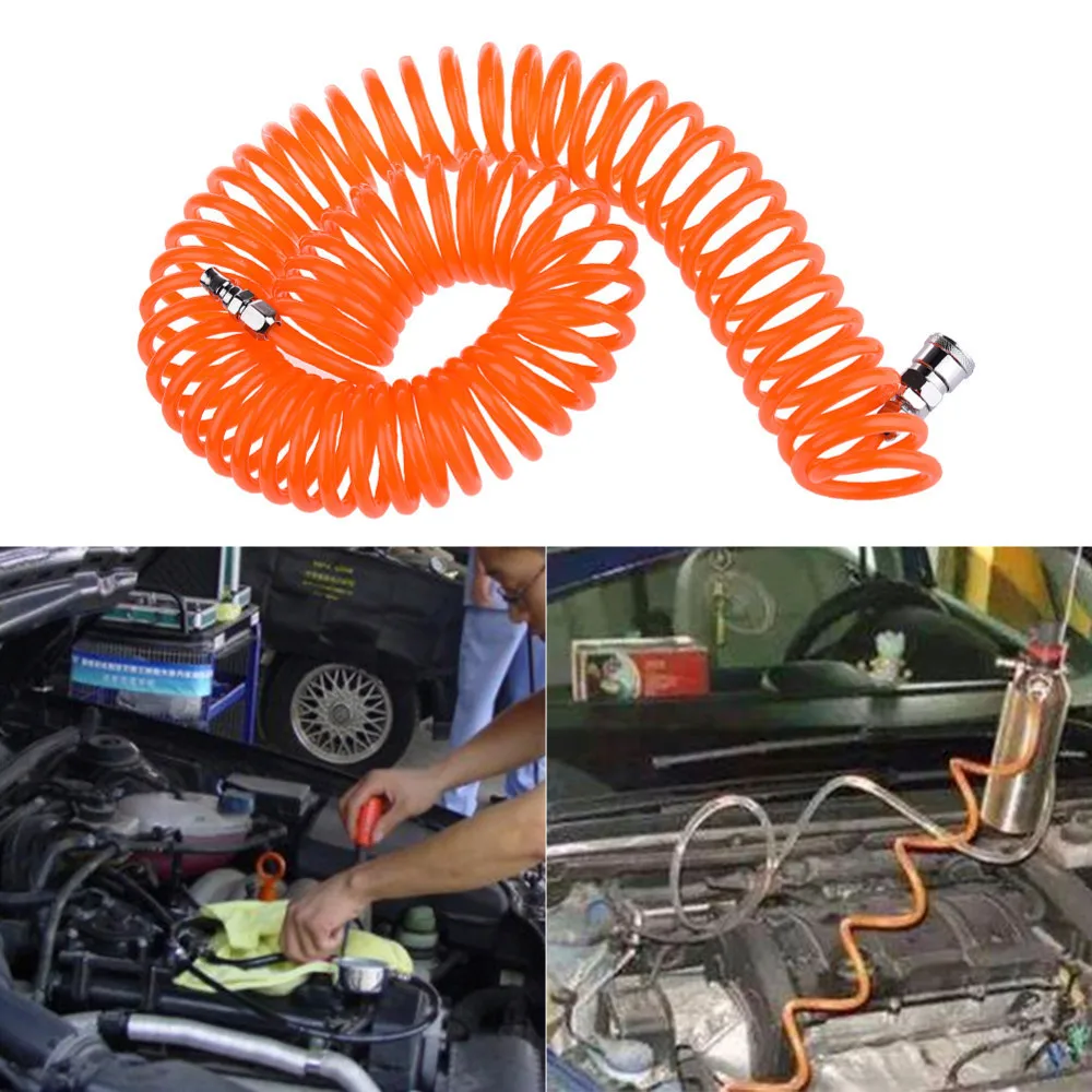 

12 Meters 8 * 5MM PU Hose / Telescopic Spring Tube / Spiral Tube With Connector Air Tube Telescopic Pipe Air Compressor Pipe