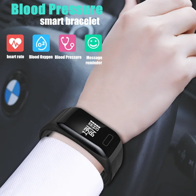 

LETIKE Blood Pressure Smart Bracelet Pulse Pedometer Sleep Monitor Wristband Wireless Bluetooth Fitness Sport Tracker Waterproof