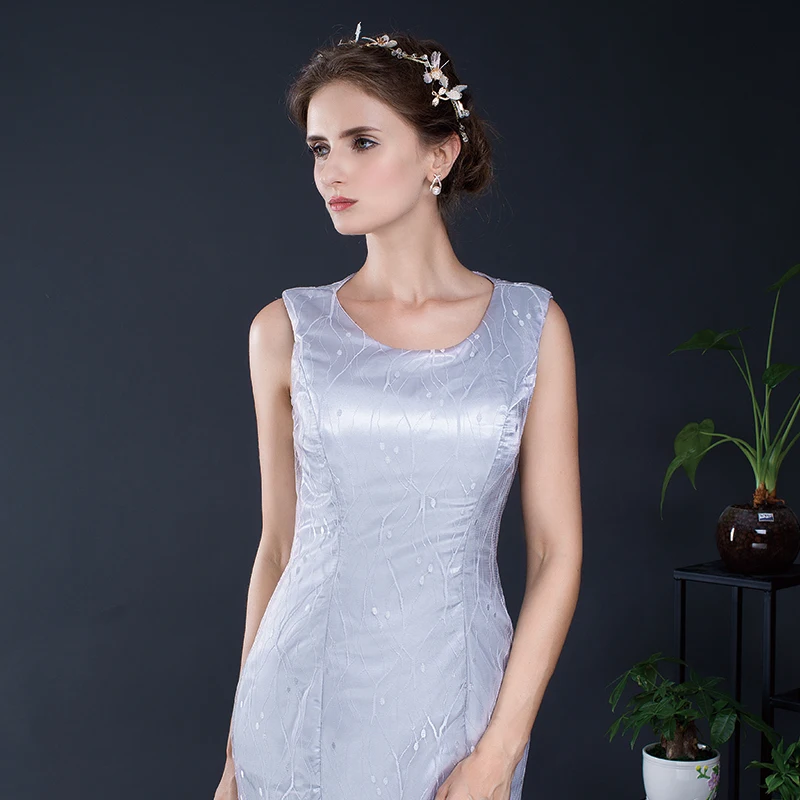 Forevergracedress Элегантное свадебное платье Черпак шеи без рукавов и с молнией сзади длинное свадебное платье размера плюс на заказ