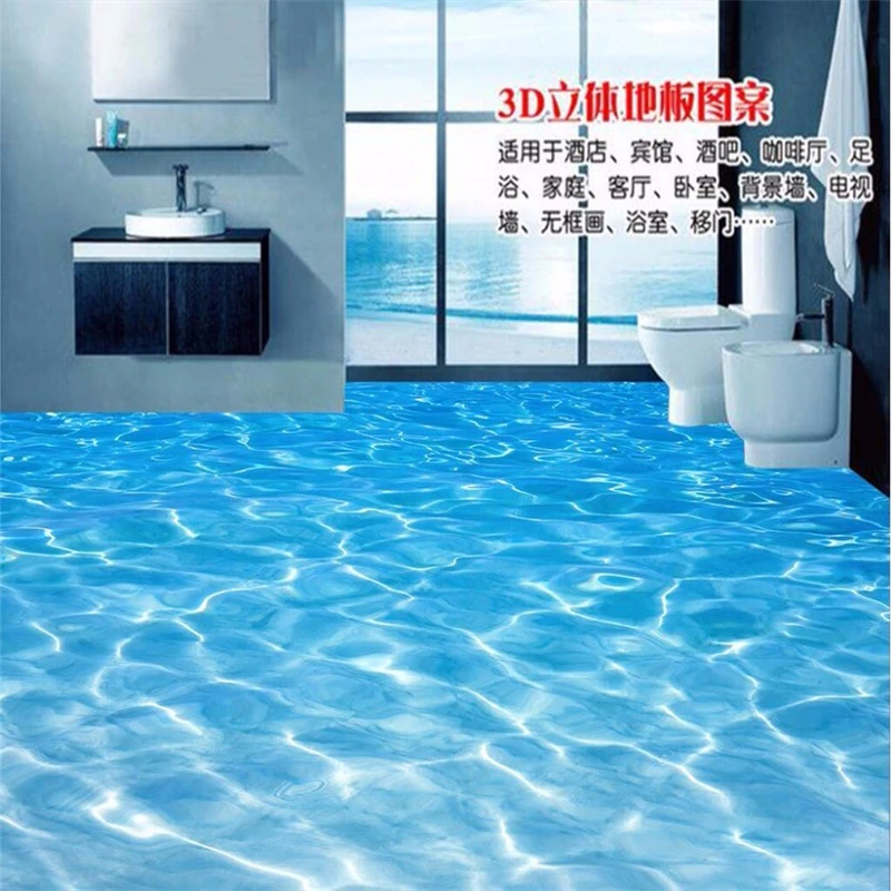 Современные Пользовательские 3d полы плитка предотвратить скользкий Ванная комната Водонепроницаемый самоклеющиеся ПВХ обои Beibehang