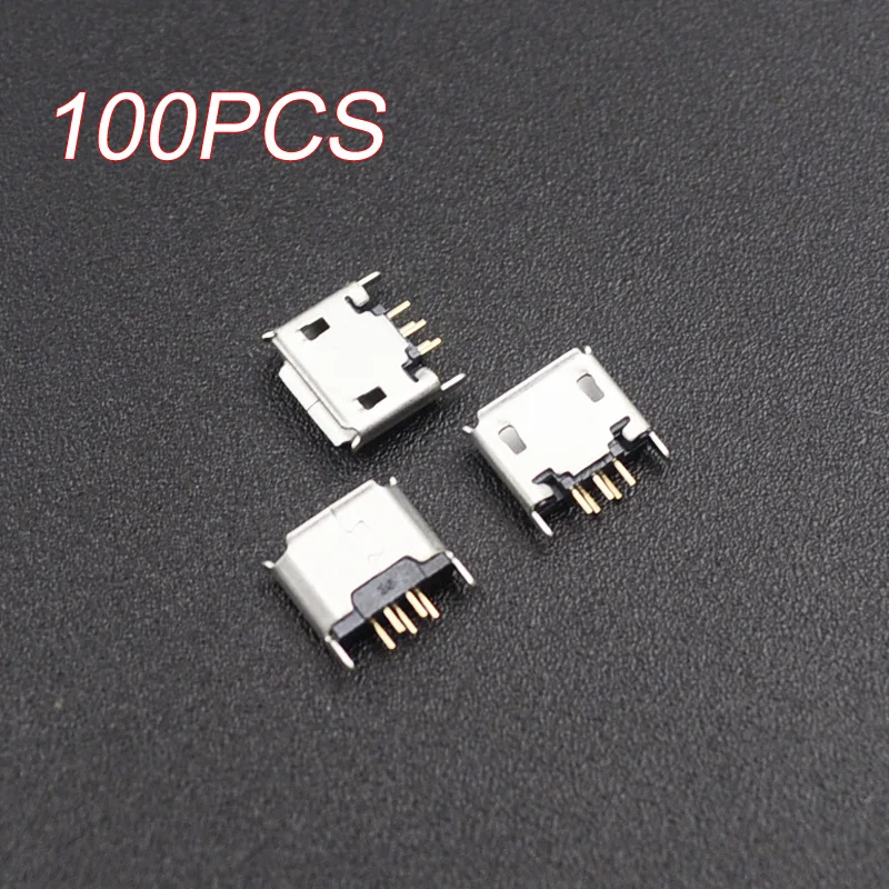 Mini USB Vertical de 100 piezas, asiento hembra de 5 pines, conector