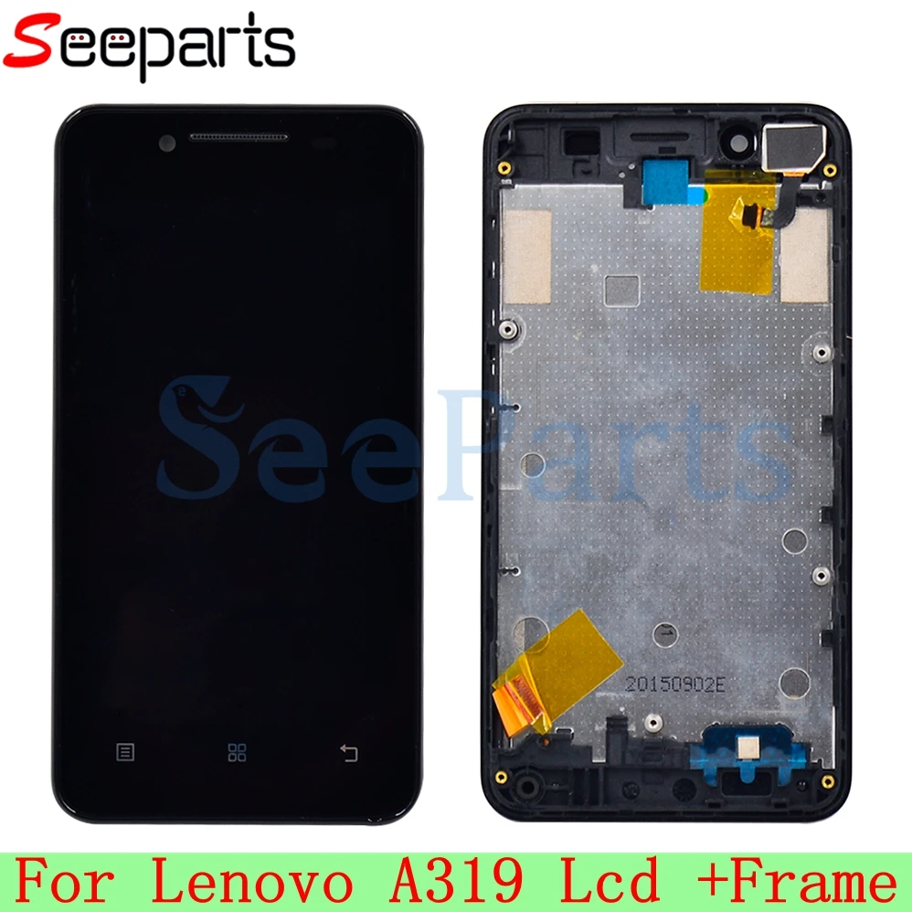 ЖК дисплей для Lenovo A319 с сенсорным экраном и дигитайзером в сборе 800x480 рамкой