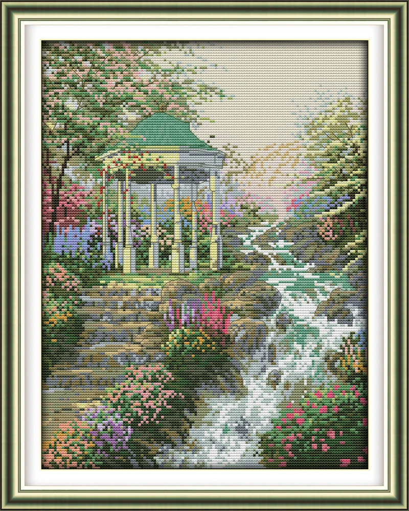 The stream gurgling atterns Counted Cross Stitch 11CT 14CT ...