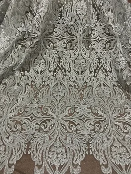 

high quality JIANXI.C-53107 embroidery tulle mesh lace fabric for wedding dress/evening dress
