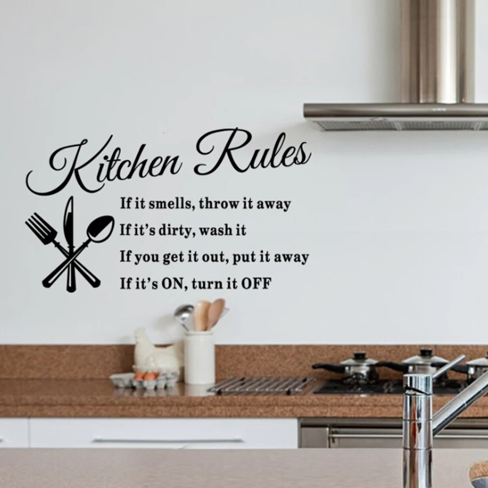 Beautiful Pattern Design Decoration Home Decor Removable Wall Stickers Kitchen Rules Decal Home Accessories