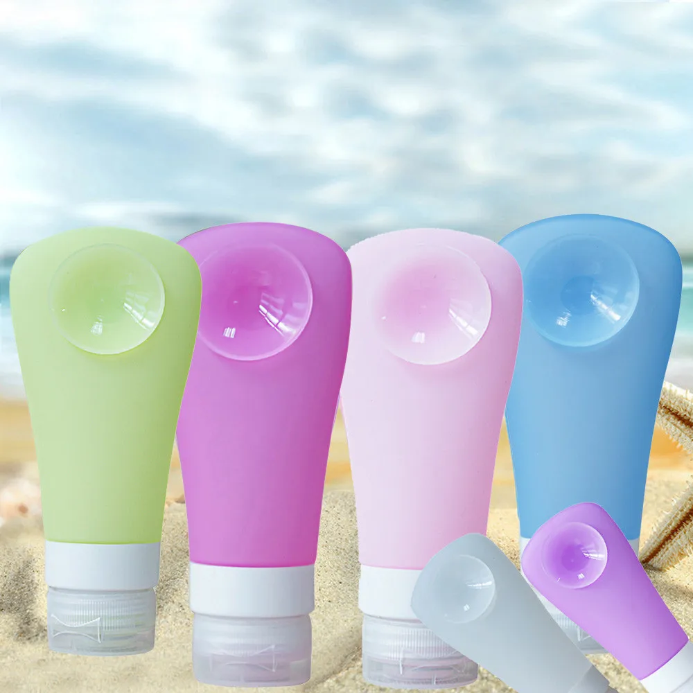 

1PC 90 ml Portable Empty Bottle Silicone Press Travel PackingBottles Set Lotion Shampoo Bath Container