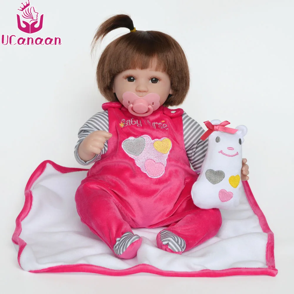 UCanaan 18'' 45cm Silicone Reborn Doll Soft Clothes Body Girls Dolls Reborn Realistic Baby New Born Alive Toys Kids Bonecas UCanaan 18'' 45cm Silicone Reborn Doll Soft Clothes Body Girls Dolls Reborn Realistic Baby New Born Alive Toys Kids Bonecas