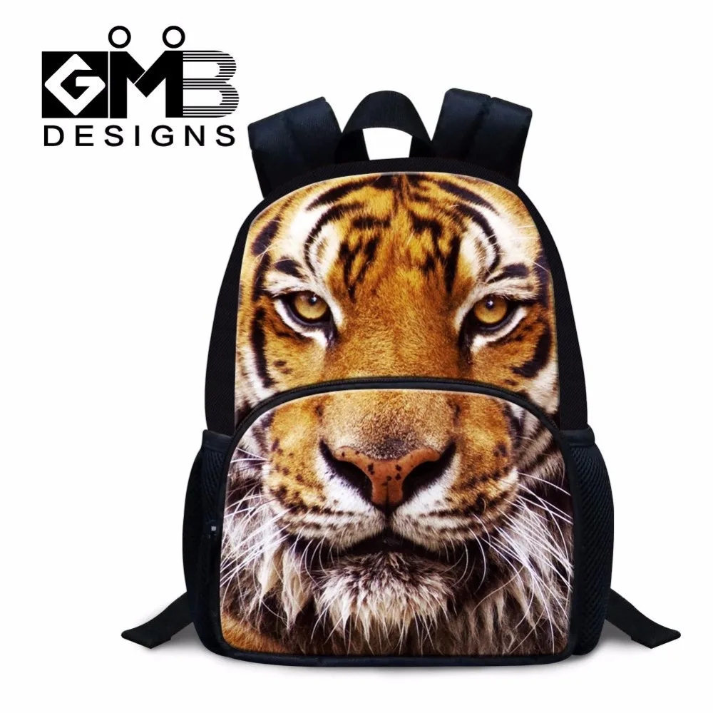 Dispalang tiger head print school bags for primary students wildanimal