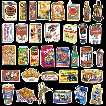 

37pcs Stickers Pack Cartoon Personality Graffiti Food Pattern Cover Space Decorative Toys Suitcase Mobile Fridge Laptop Stickers