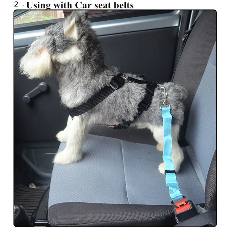 E34 Pet dog harness dog chest strap with car seat belt chest strap dual