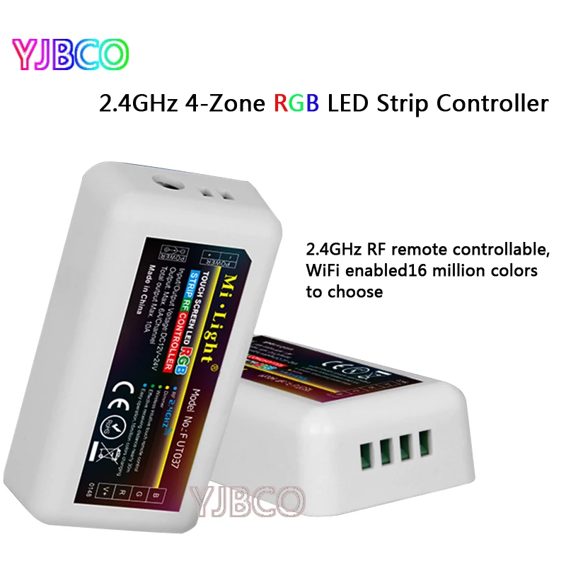 2.4G Wireless 4-Zone FUT037 Mi Light RF Wireless RGB LED Controller for Flexible 5050 3528 RGB Led Strip Light