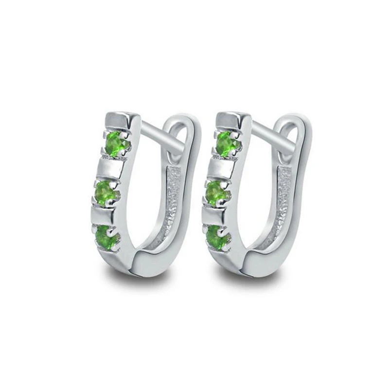 Серьги кольца из серебра 925 пробы с диопсидом|hoop earrings|earrings 925earrings fashion |