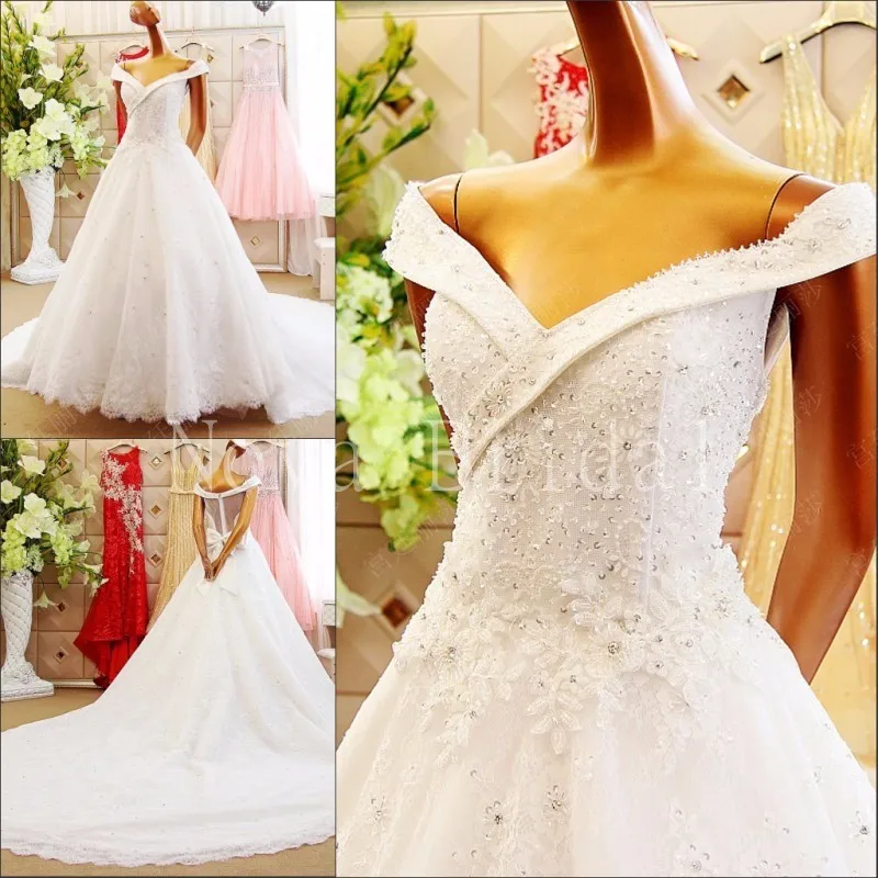 Новое поступление, элегантное платье с v-образным вырезом и кружевными аппликациями, роскошная свадебная одежда с блестками, длинное
