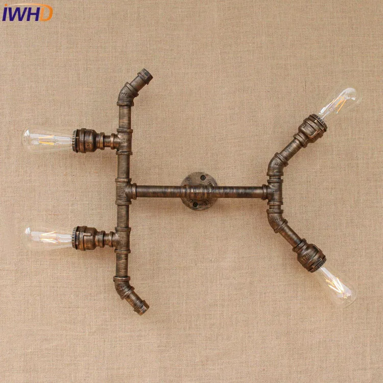 American Vintage Sconce Wall Lights E27 Plated Loft Iron Wall Lamp Bed Retro Industrial Bathroom Stair Antique Lamp Luminaria