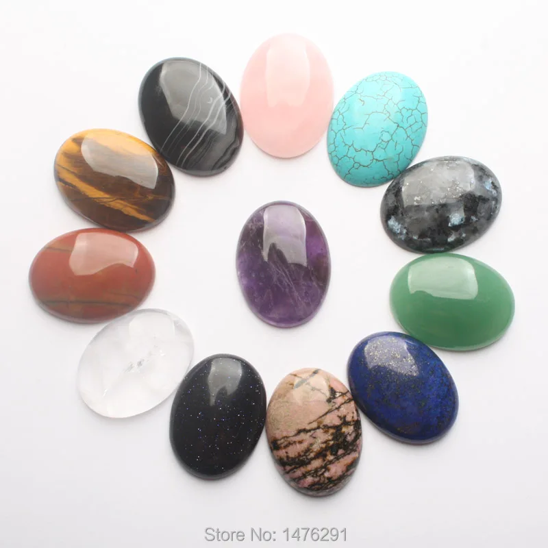 

Charm 30X40MM Amethysts Agates Rose Clear Quartz Labradorite Aventurine Oval Ring Surface Jewelry Making Accessories Bead 1 PCS