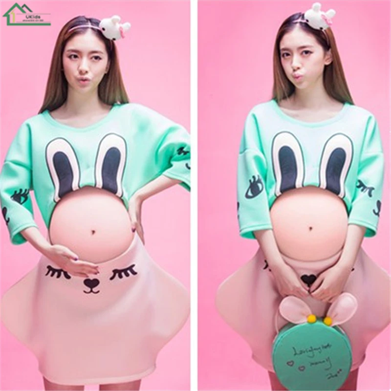 

4pcs/set Dresses For Pregnant Women Photos Shoots New Maternity Pregnancy Women Photography Clothing Top+Skirt+Headbend+Handbag